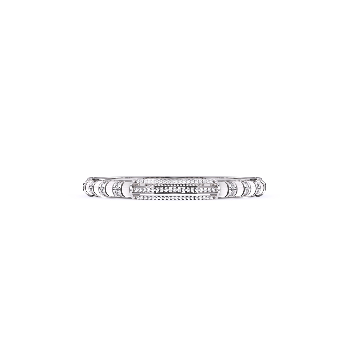Modern Round Cluster Diamond Bangle